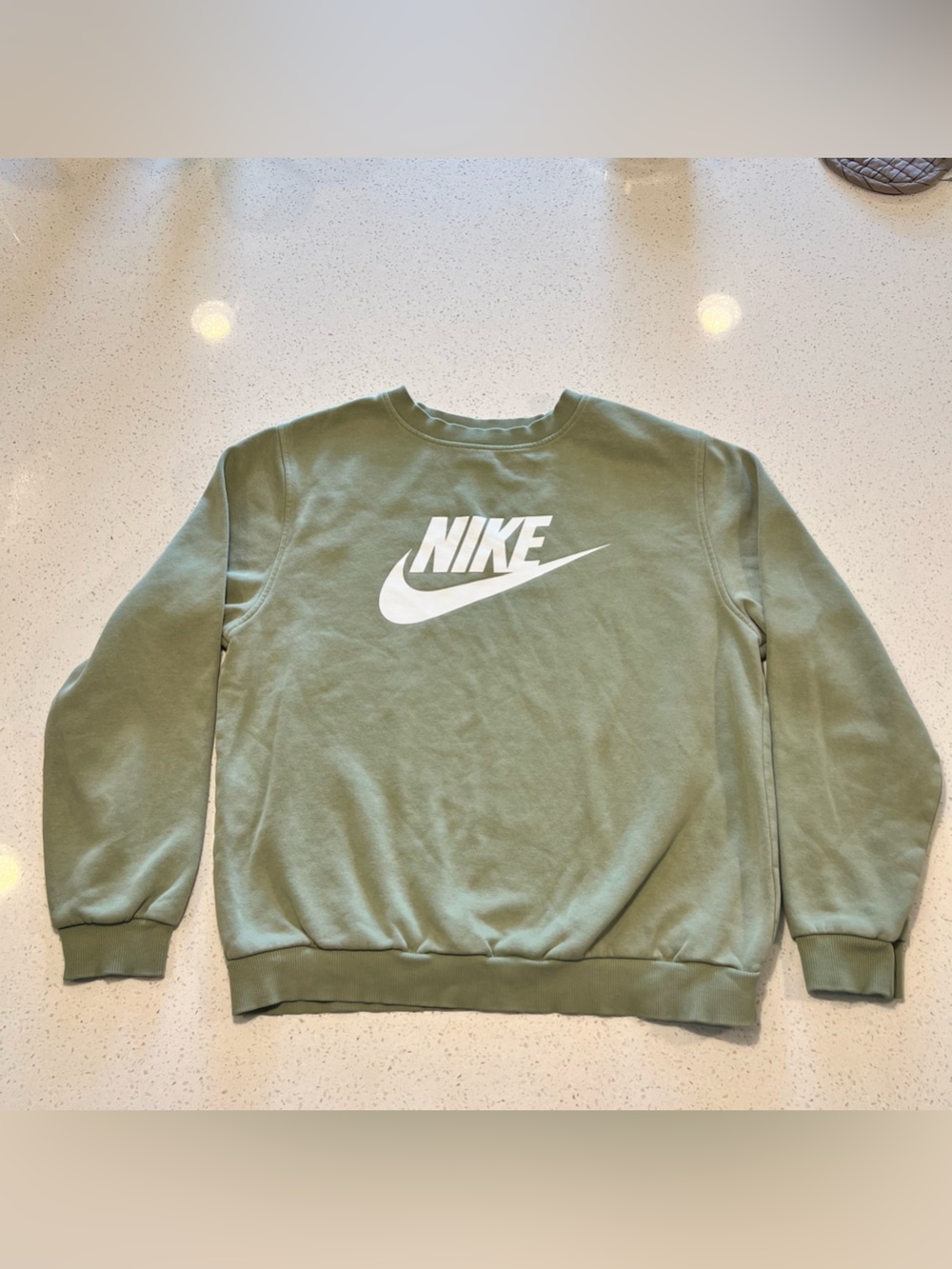 Nike Sportswear Club Fleece Big Logo Crewneck Sweatshirt - Olive Green Men's XL